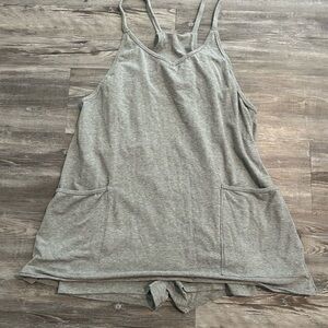 FP Movement Gray Relaxed Tie Front Jumpsuit